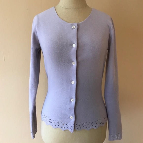 Lavender Fleece Top with Laser Perforation Details - Picture 2 of 5